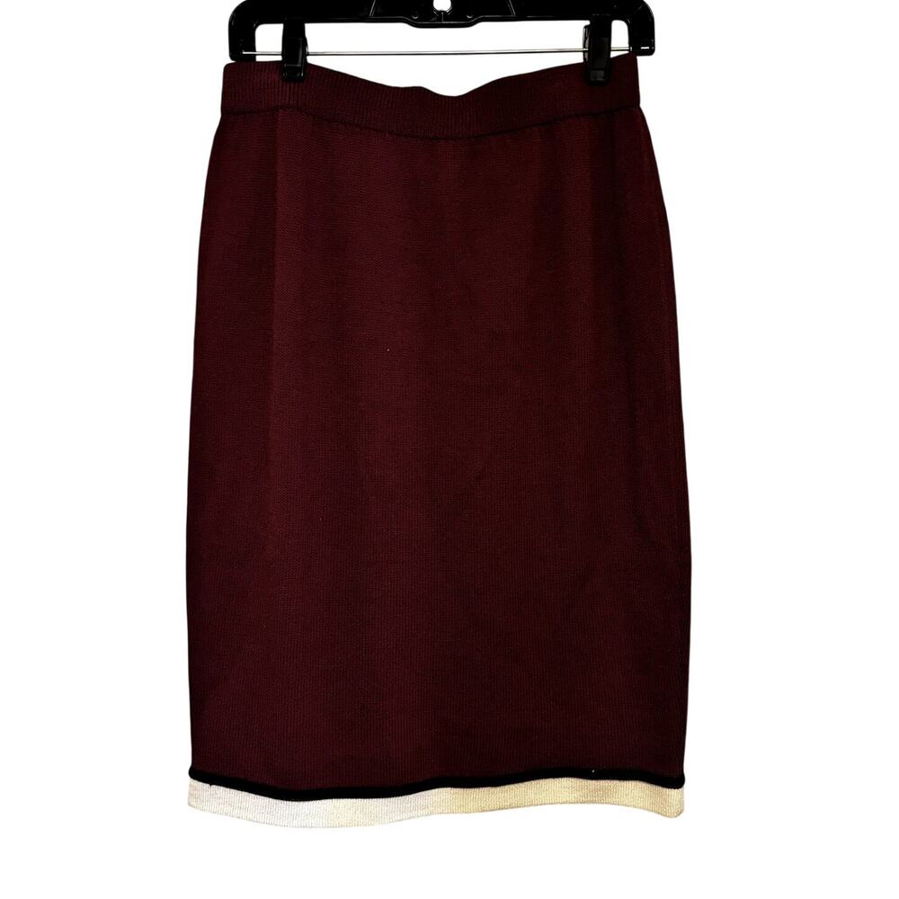 St. John Collection By Marie Gray Red Knit Skirt Size 8
